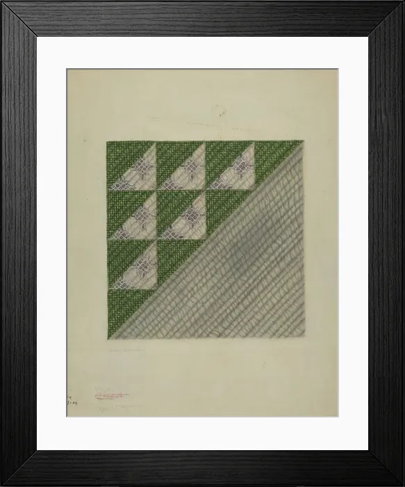 Framed Print : Quilt Block, 1935 / 1942. Creator: Ada Barnes Framed Print : Quilt Block, 1935 / 1942. Creator: Ada Barnes
