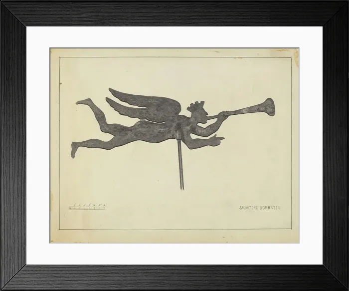 Framed Print : Weather Vane - Angel Gabriel, c. 1939. Creator: Salvatore Borrazzo Framed Print : Weather Vane - Angel Gabriel, c. 1939. Creator: Salvatore Borrazzo
