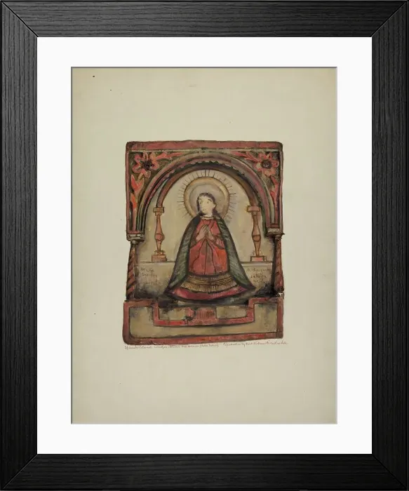 Framed Print : Santos Retablos, 1936. Creator: Maude Valle Framed Print : Santos Retablos, 1936. Creator: Maude Valle