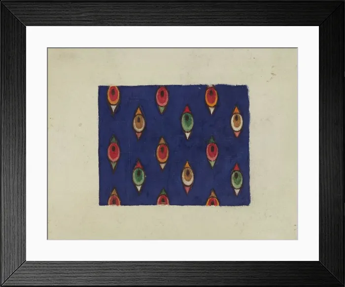 Framed Print : Printed Textile, c. 1938. Creator: Cleon Barton Framed Print : Printed Textile, c. 1938. Creator: Cleon Barton