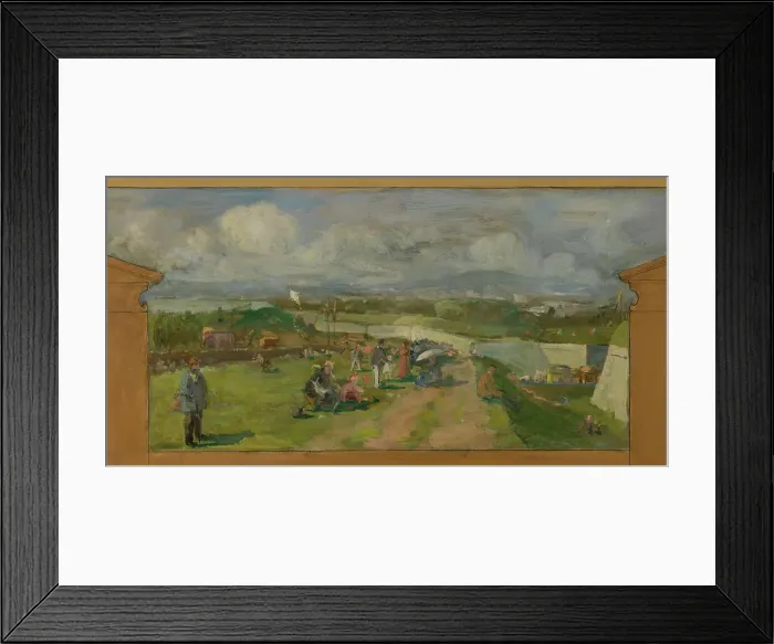 Framed Print : Sketch for the town hall of Vanves. View of Vanves with Fort de Vanves, 1902. Creator: Paul Leon Felix Schmitt Framed Print : Sketch for the town hall of Vanves. View of Vanves with Fort de Vanves, 1902. Creator: Paul Leon Felix Schmitt