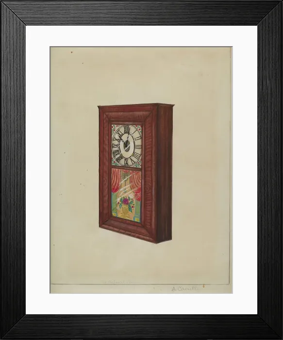 Framed Print : Wall Clock, c. 1936. Creator: Albert Camilli Framed Print : Wall Clock, c. 1936. Creator: Albert Camilli