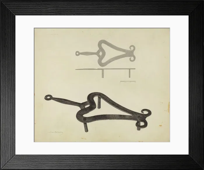 Framed Print : Flat Iron Holder, c. 1940. Creator: Julius Bellamy Framed Print : Flat Iron Holder, c. 1940. Creator: Julius Bellamy