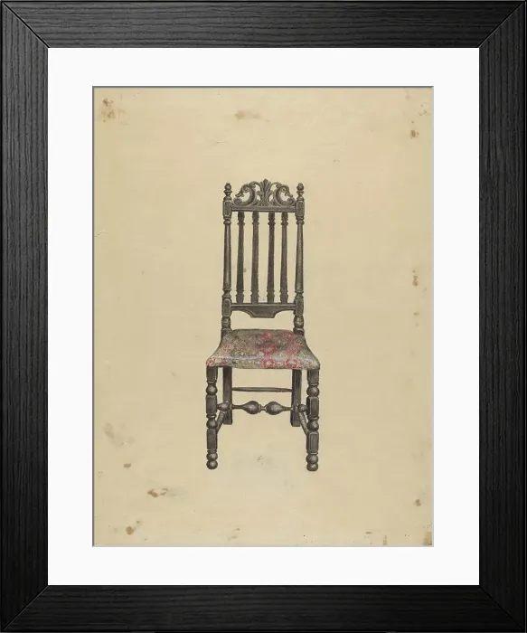 Framed Print : Side Chair, 1936. Creator: Mary Berner Framed Print : Side Chair, 1936. Creator: Mary Berner