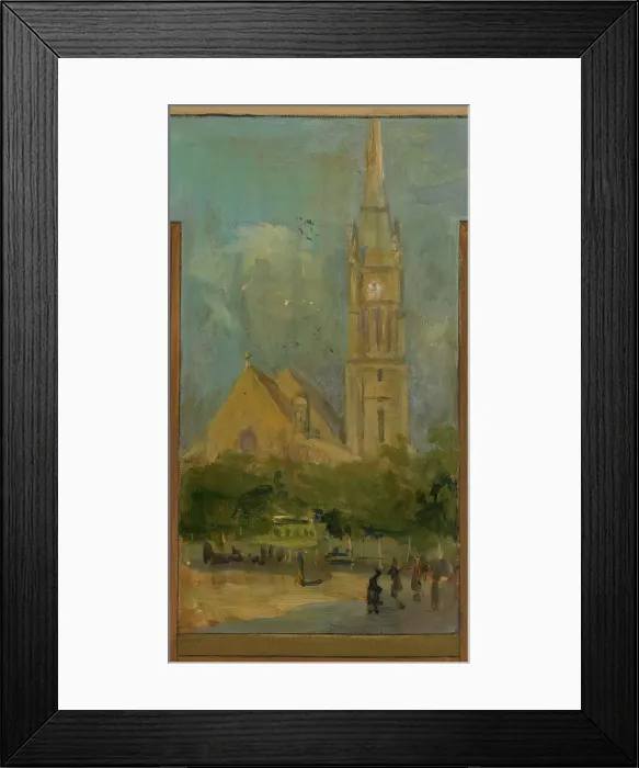 Framed Print : Sketch for the town hall of Vanves. Views of Vanves with the Church of Vanves, 1902. Creator: Paul Leon Felix Schmitt Framed Print : Sketch for the town hall of Vanves. Views of Vanves with the Church of Vanves, 1902. Creator: Paul Leon Felix Schmitt