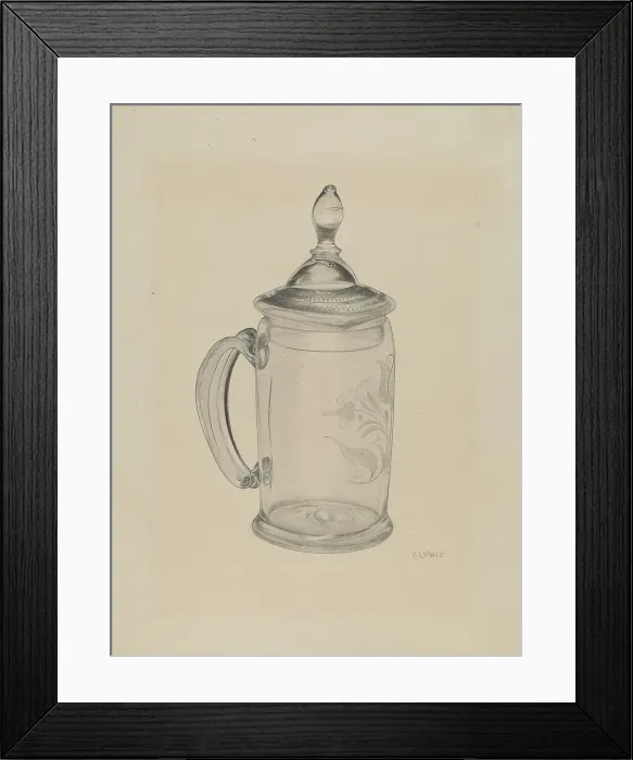 Framed Print : Covered Mug, 1935 / 1942. Creator: V. L. Vance Framed Print : Covered Mug, 1935 / 1942. Creator: V. L. Vance