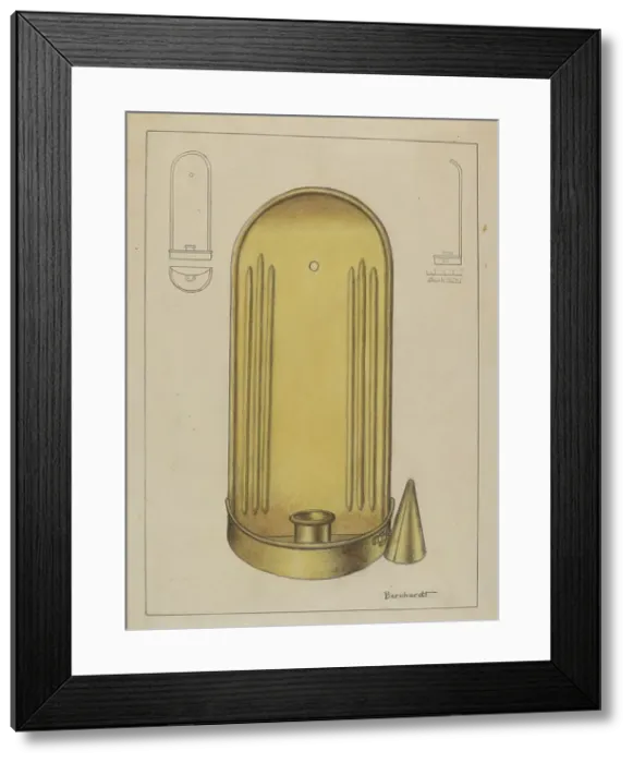 Framed Print : Brass Candle Holder, c. 1936. Creator: Gerald Bernhardt Framed Print : Brass Candle Holder, c. 1936. Creator: Gerald Bernhardt