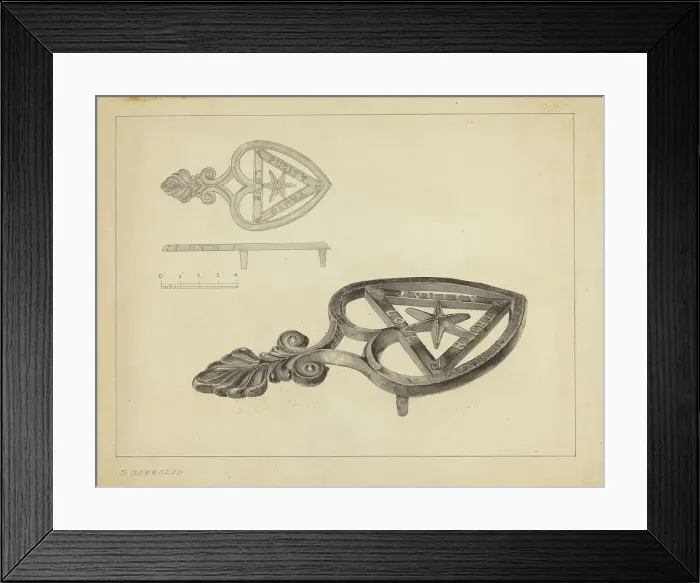 Framed Print : Flat Iron Holder, c. 1937. Creator: Salvatore Borrazzo Framed Print : Flat Iron Holder, c. 1937. Creator: Salvatore Borrazzo