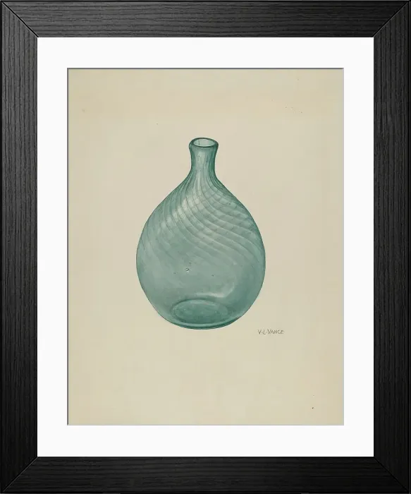 Framed Print : Flask, c. 1941. Creator: V. L. Vance Framed Print : Flask, c. 1941. Creator: V. L. Vance