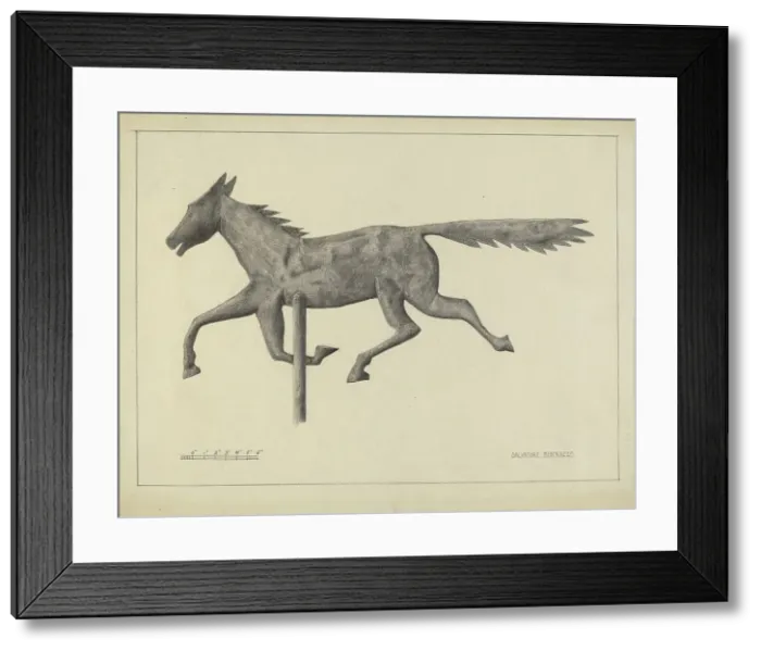 Framed Print : Prairie Horse Weather Vane, c. 1936. Creator: Salvatore Borrazzo