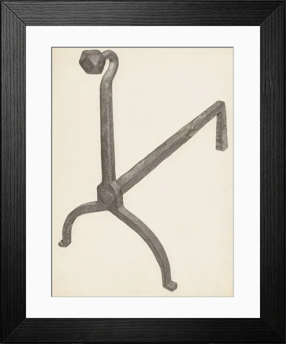 Framed Print : Andiron (one of pair), c. 1938. Creator: Salvatore Borrazzo