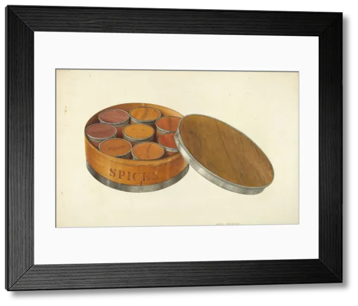 Framed Print : Spice Box, c. 1938. Creator: John Bodine Framed Print : Spice Box, c. 1938. Creator: John Bodine