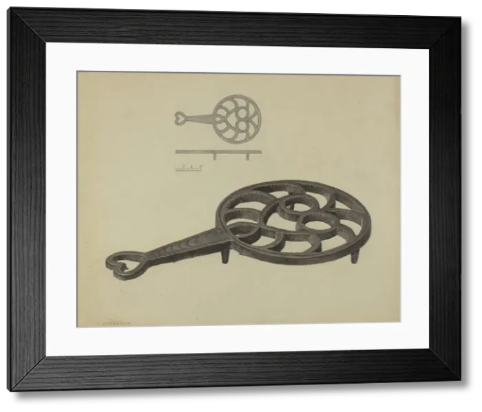 Framed Print : Pa. German Flatiron Holder, c. 1938. Creator: Salvatore Borrazzo Framed Print : Pa. German Flatiron Holder, c. 1938. Creator: Salvatore Borrazzo