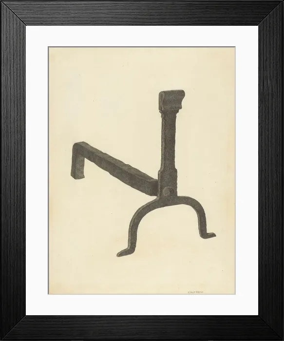 Framed Print : Andiron (one of pair), c. 1938. Creator: Salvatore Borrazzo Framed Print : Andiron (one of pair), c. 1938. Creator: Salvatore Borrazzo