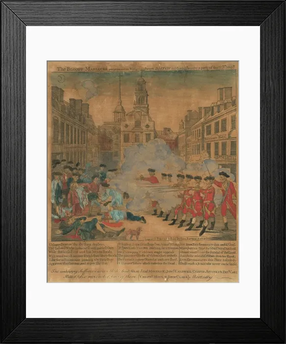 Framed Print : The Boston Massacre, 1770. Creator: Paul Revere
