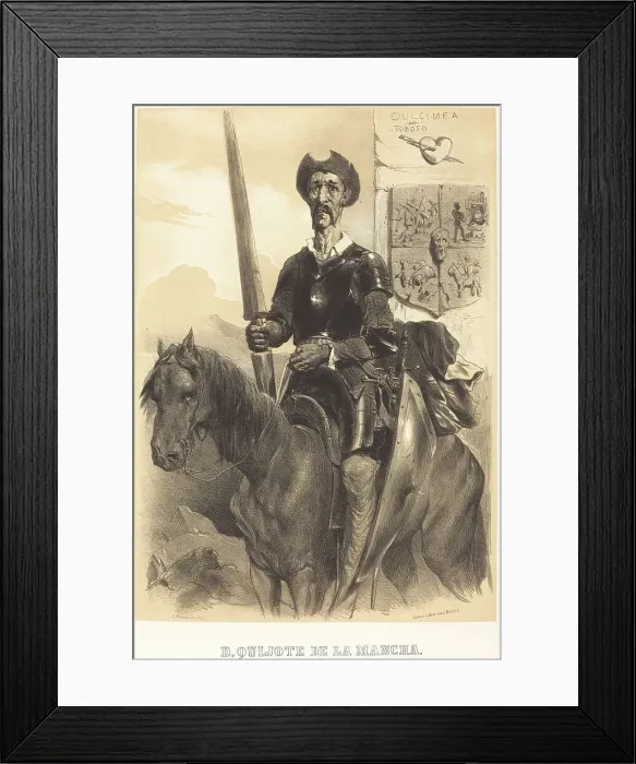Framed Print : Don Quixote de la Mancha, c. 1855. Creator: Célestin Nanteuil Framed Print : Don Quixote de la Mancha, c. 1855. Creator: Célestin Nanteuil