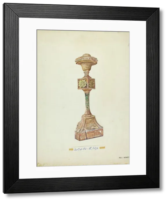 Framed Print : Ceremonial Candlestick, c. 1937. Creator: Bill Bowen Framed Print : Ceremonial Candlestick, c. 1937. Creator: Bill Bowen
