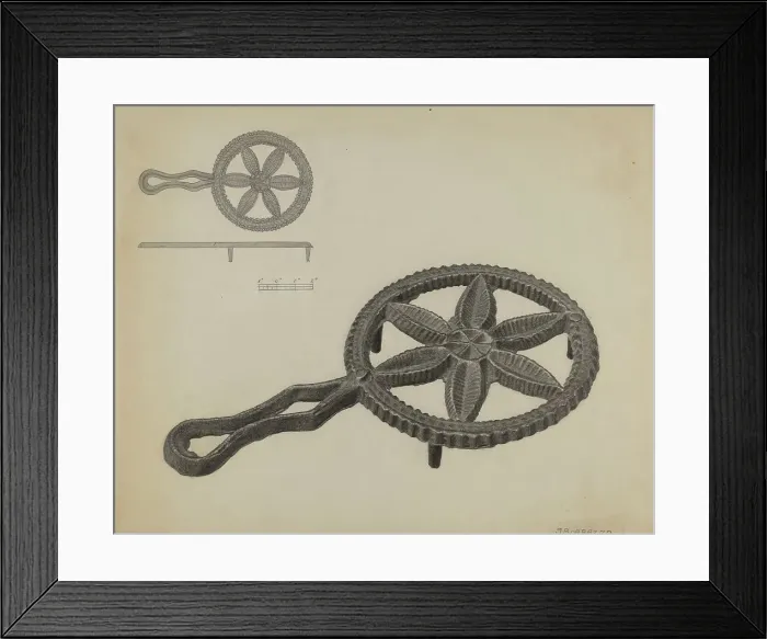 Framed Print : Pa. German Flatiron Holder, c. 1938. Creator: Salvatore Borrazzo Framed Print : Pa. German Flatiron Holder, c. 1938. Creator: Salvatore Borrazzo