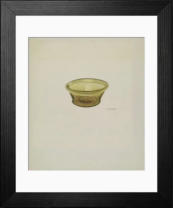 Framed Print : Small Glass Bowl, c. 1940. Creator: V. L. Vance Framed Print : Small Glass Bowl, c. 1940. Creator: V. L. Vance