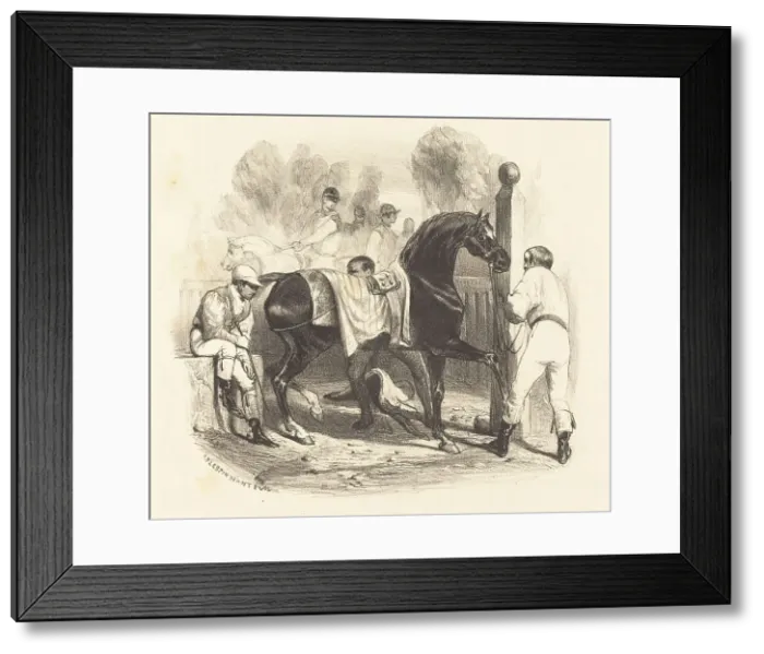 Framed Print : Horse before the Race. Creator: Célestin Nanteuil Framed Print : Horse before the Race. Creator: Célestin Nanteuil