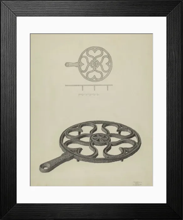 Framed Print : Pa. German Trivet, c. 1940. Creators: Salvatore Borrazzo, Jacob Lipkin Framed Print : Pa. German Trivet, c. 1940. Creators: Salvatore Borrazzo, Jacob Lipkin