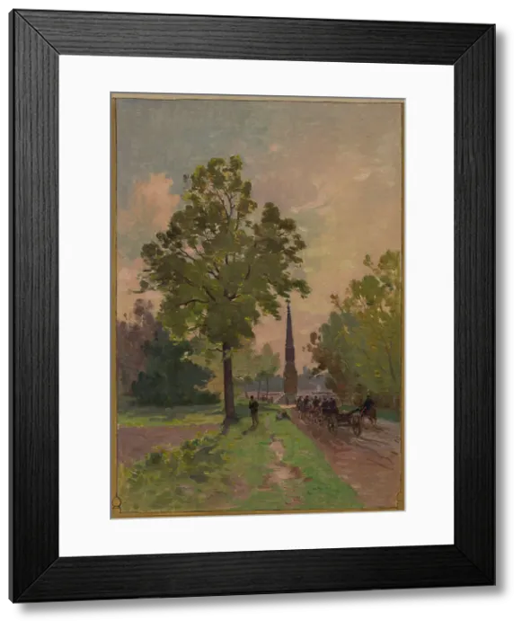 Framed Print : Sketch for the town hall of Vincennes: View of the Bois de Vincennes, 1898. Creator: Paul Leon Felix Schmitt Framed Print : Sketch for the town hall of Vincennes: View of the Bois de Vincennes, 1898. Creator: Paul Leon Felix Schmitt