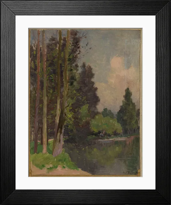 Framed Print : Sketch for the town hall of Vincennes: View of the Bois de Vincennes, 1898. Creator: Paul Leon Felix Schmitt Framed Print : Sketch for the town hall of Vincennes: View of the Bois de Vincennes, 1898. Creator: Paul Leon Felix Schmitt