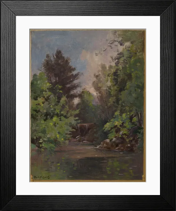 Framed Print : Sketch for the town hall of Vincennes: View of the Bois de Vincennes, 1898. Creator: Paul Leon Felix Schmitt Framed Print : Sketch for the town hall of Vincennes: View of the Bois de Vincennes, 1898. Creator: Paul Leon Felix Schmitt