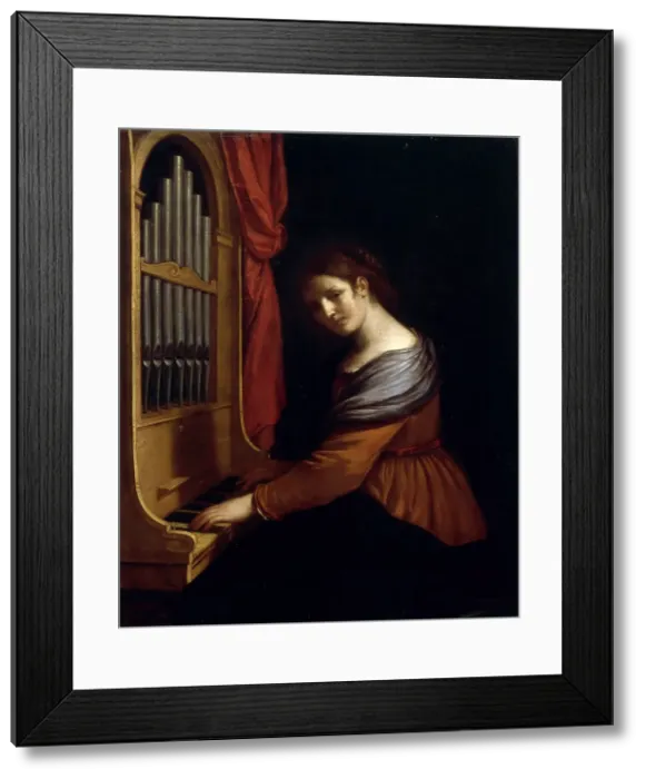 Framed Print : Saint Cecilia, 1642. Creator: Guercino (1591-1666) Framed Print : Saint Cecilia, 1642. Creator: Guercino (1591-1666)