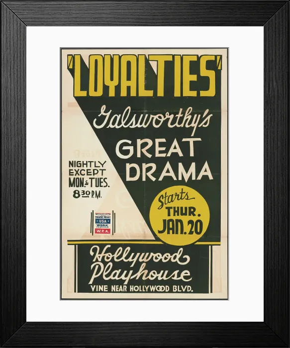 Framed Print : Loyalties, Los Angeles, [193-]. Creator: Unknown