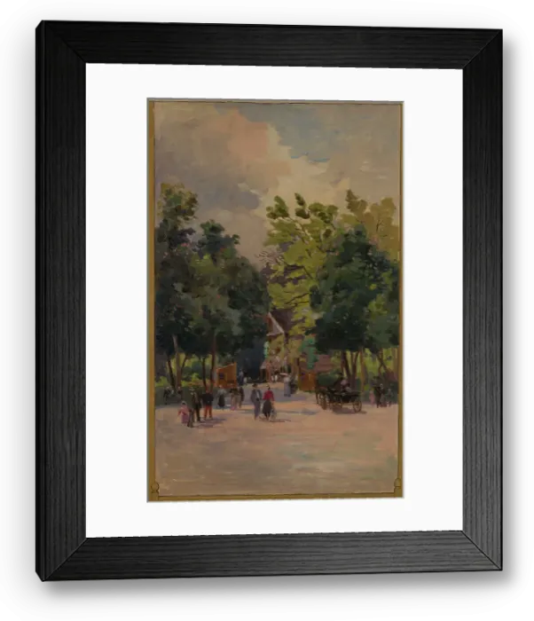 Framed Print : Sketch for the town hall of Vincennes: View of the Bois de Vincennes, 1898. Creator: Paul Leon Felix Schmitt Framed Print : Sketch for the town hall of Vincennes: View of the Bois de Vincennes, 1898. Creator: Paul Leon Felix Schmitt