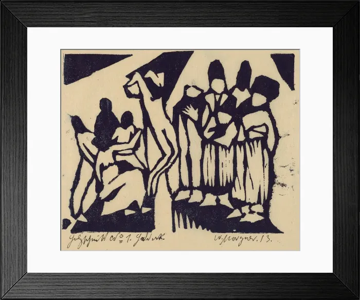Framed Print : Crucifixion I, 1913. Creator: Morgner, Wilhelm
