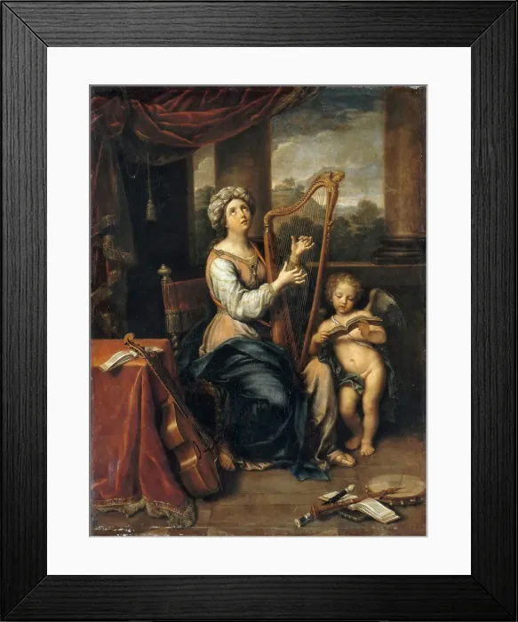 Framed Print : Saint Cecilia sings the praises of the Lord, 1691. Creator: Mignard, Pierre (1612-1695) Framed Print : Saint Cecilia sings the praises of the Lord, 1691. Creator: Mignard, Pierre (1612-1695)