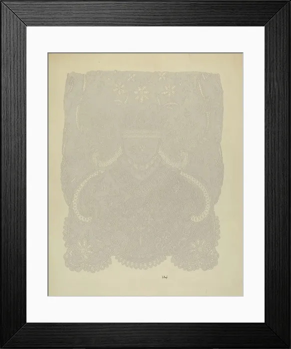 Framed Print : Lace Wedding Veil (Section of), c. 1938. Creator: Joseph L. Boyd Framed Print : Lace Wedding Veil (Section of), c. 1938. Creator: Joseph L. Boyd