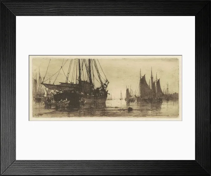 Framed Print : Fishing Boats, c. 1881. Creator: Charles A Platt Framed Print : Fishing Boats, c. 1881. Creator: Charles A Platt