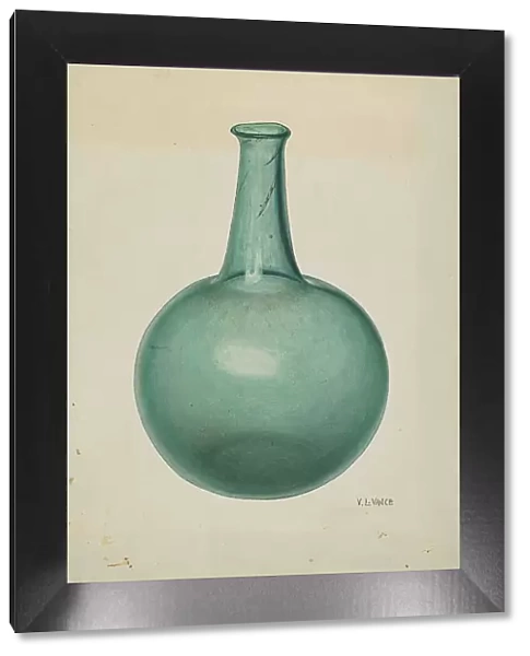 Blue-green Flask, c. 1940. Creator: V. L. Vance