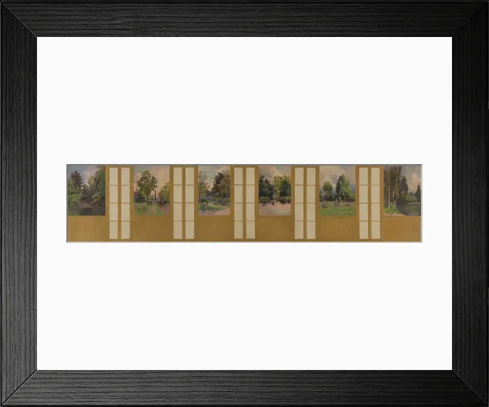 Framed Print : Sketch for the town hall of Vincennes: View of the Bois de Vincennes, 1898. Creator: Paul Leon Felix Schmitt Framed Print : Sketch for the town hall of Vincennes: View of the Bois de Vincennes, 1898. Creator: Paul Leon Felix Schmitt
