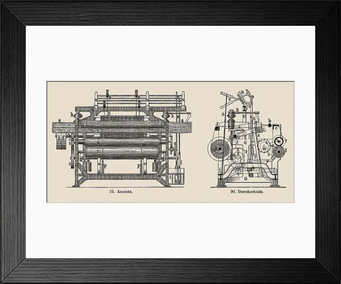 Framed Print : Power Loom, 1900s. Creator: Anonymous Framed Print : Power Loom, 1900s. Creator: Anonymous