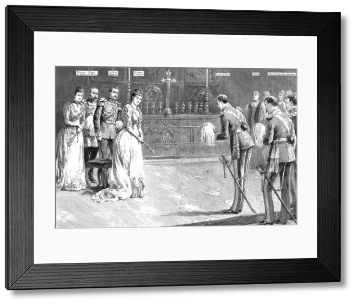 Framed Print : The Marriage of HRH Princess Louise of Schleswig-Holstein and HH Prince Aribert of Anhalt, 1891. Creator: Unknown Framed Print : The Marriage of HRH Princess Louise of Schleswig-Holstein and HH Prince Aribert of Anhalt, 1891. Creator: Unknown