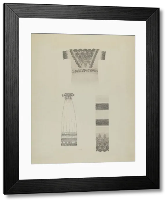 Framed Print : Infant's Dress, c. 1937. Creator: Joseph L. Boyd Framed Print : Infant's Dress, c. 1937. Creator: Joseph L. Boyd