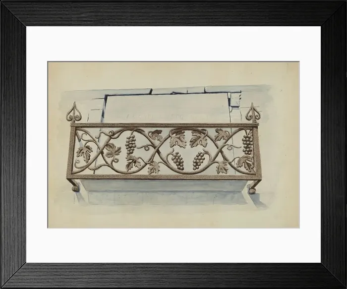 Framed Print : Cast Iron Railing, c. 1936. Creator: Lucien Verbeke Framed Print : Cast Iron Railing, c. 1936. Creator: Lucien Verbeke