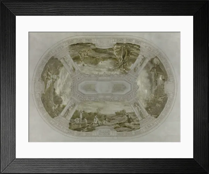 Framed Print : Sketch for the wedding hall of the town hall of Courbevoie: The Seasons (ceiling), 1884. Creator: Alexandre Seon Framed Print : Sketch for the wedding hall of the town hall of Courbevoie: The Seasons (ceiling), 1884. Creator: Alexandre Seon