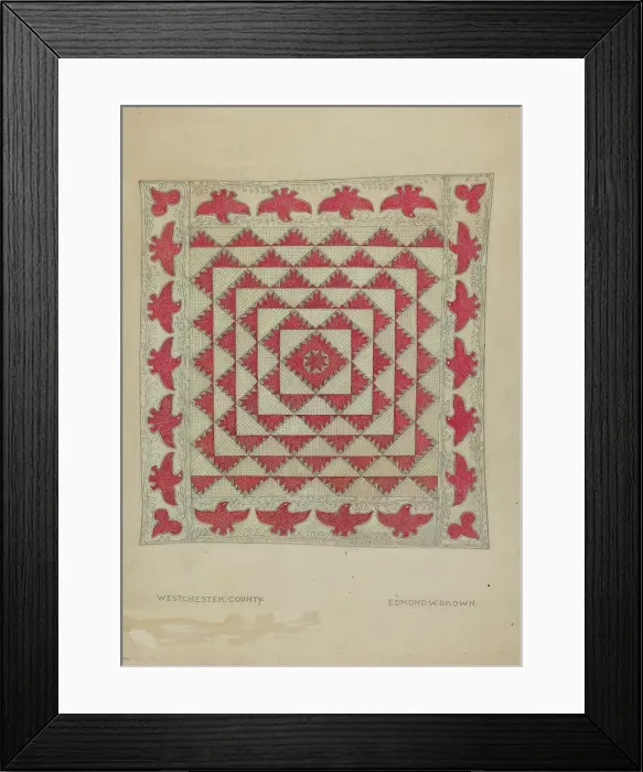 Framed Print : Patchwork Quilt, 1935 / 1942. Creator: Edmond W. Brown Framed Print : Patchwork Quilt, 1935 / 1942. Creator: Edmond W. Brown