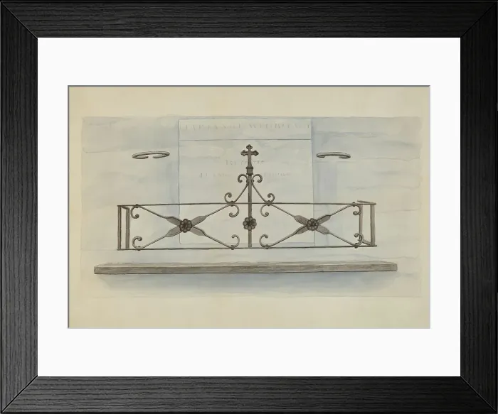 Framed Print : Iron Railing, 1935 / 1942. Creator: Lucien Verbeke Framed Print : Iron Railing, 1935 / 1942. Creator: Lucien Verbeke