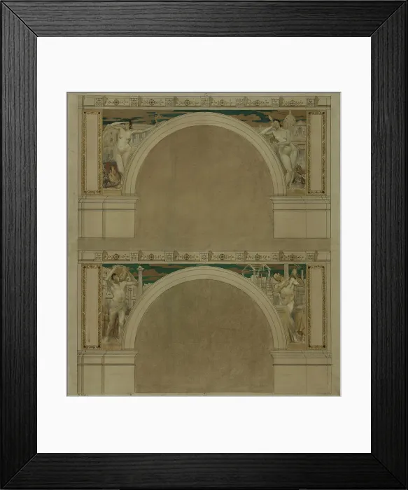 Framed Print : Sketch for a reception room at the Hotel de Ville in Paris: Arts. Science. Trade. Industry, 1892. Creator: Eugene Martial Simas Framed Print : Sketch for a reception room at the Hotel de Ville in Paris: Arts. Science. Trade. Industry, 1892. Creator: Eugene Martial Simas