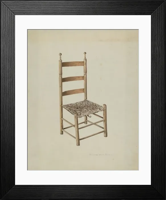 Framed Print : Ladder Back Chair, 1935 / 1942. Creator: Florence Grant Brown Framed Print : Ladder Back Chair, 1935 / 1942. Creator: Florence Grant Brown