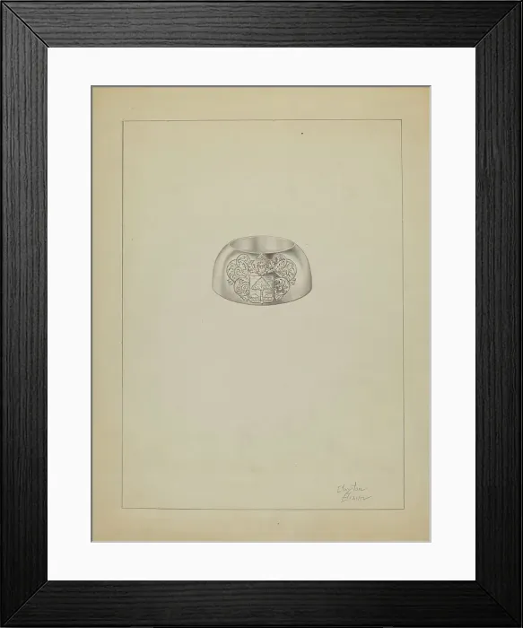 Framed Print : Silver Trencher Salt, c. 1936. Creator: Clayton Braun Framed Print : Silver Trencher Salt, c. 1936. Creator: Clayton Braun