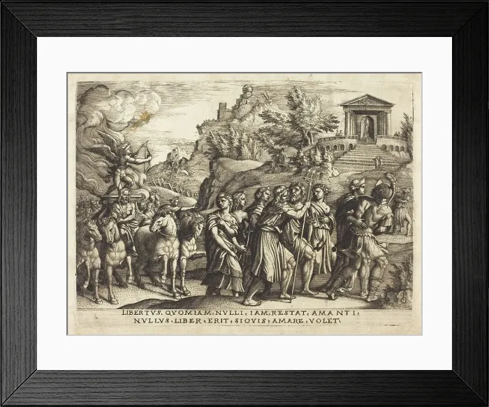 Framed Print : The Triumph of Love, c. 1539. Creator: Georg Pencz Framed Print : The Triumph of Love, c. 1539. Creator: Georg Pencz