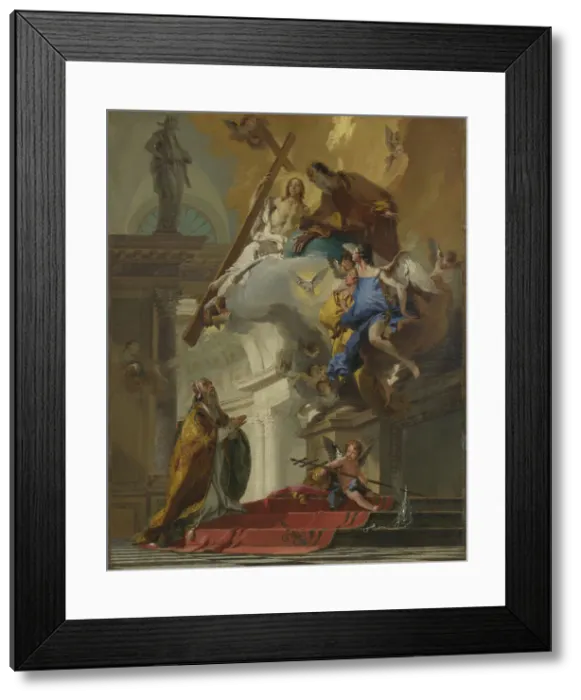 Framed Print : A Vision of the Trinity appearing to Pope Saint Clement, ca 1735-1739. Creator: Tiepolo, Giambattista (1696-1770) Framed Print : A Vision of the Trinity appearing to Pope Saint Clement, ca 1735-1739. Creator: Tiepolo, Giambattista (1696-1770)