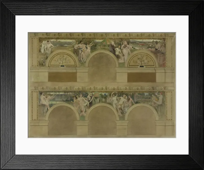 Framed Print : Sketch for a reception room at the Hotel de Ville in Paris: Work, Rejoicings. Charity, 1892. Creator: Eugene Martial Simas Framed Print : Sketch for a reception room at the Hotel de Ville in Paris: Work, Rejoicings. Charity, 1892. Creator: Eugene Martial Simas